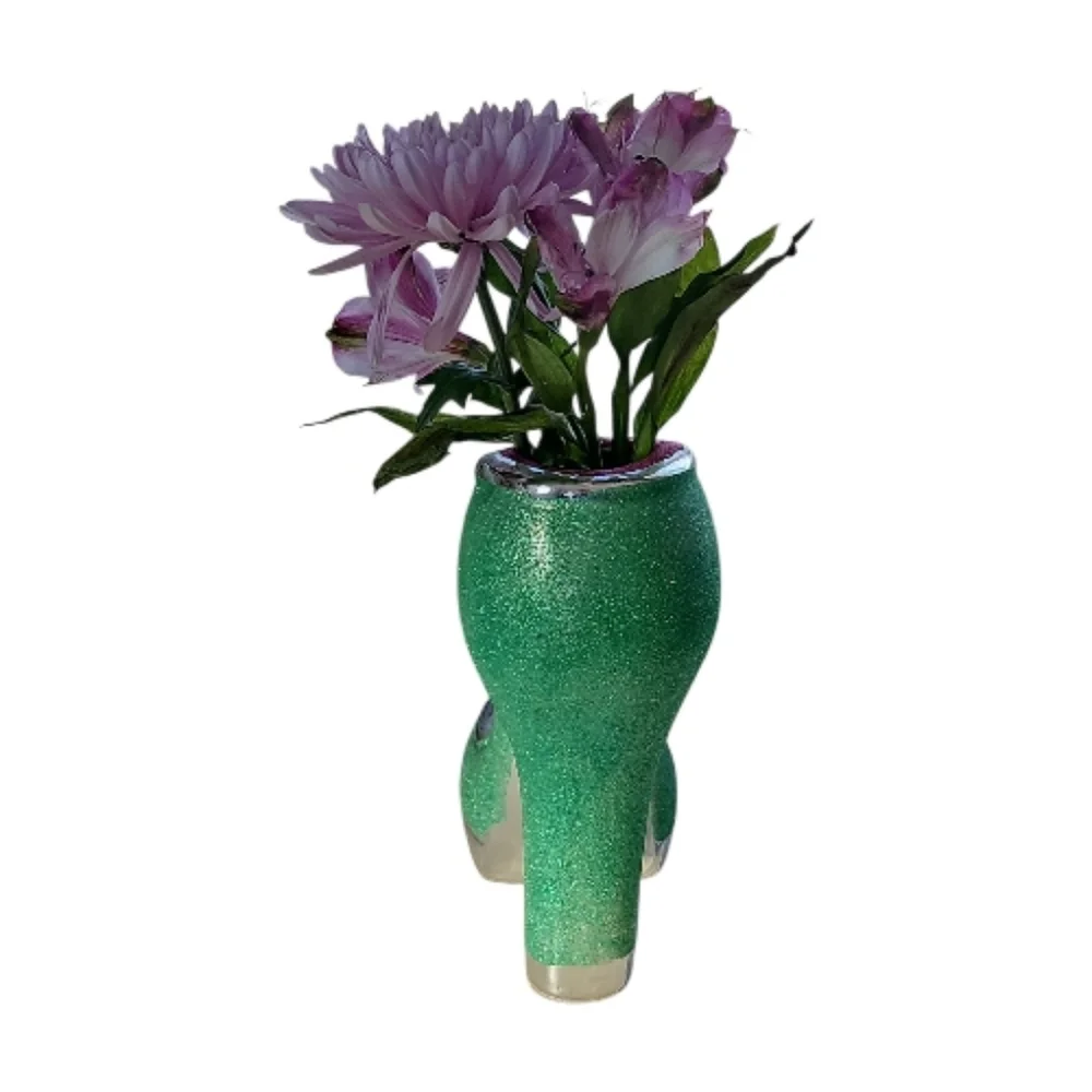 Green and Pink Glitter Women's Shoe Vase - Picture 3 of 8